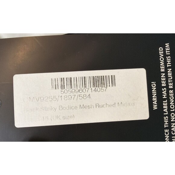 Pretty Little Things Slinky Mesh rRuched Midaxi Dress 12 Witchy Y2K Fairygoth - Picture 4 of 6